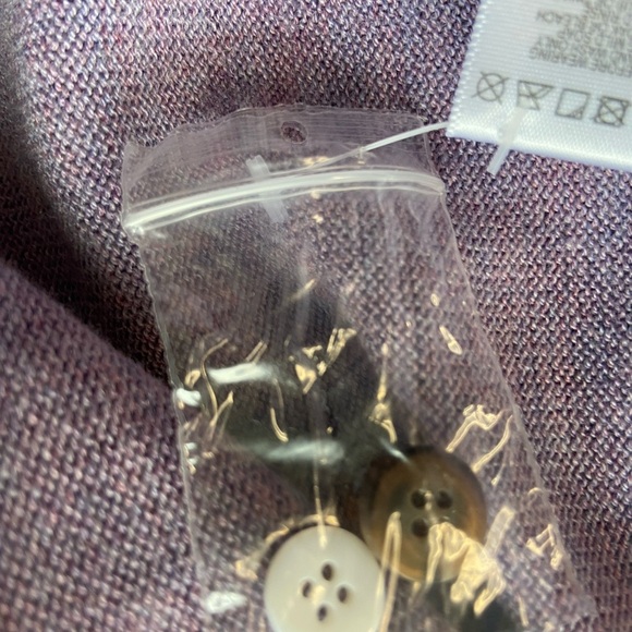 NWOT Foil Sweater Wool Blend Purple Layered Shirt S Oversized Old Money Preppy - Picture 9 of 11